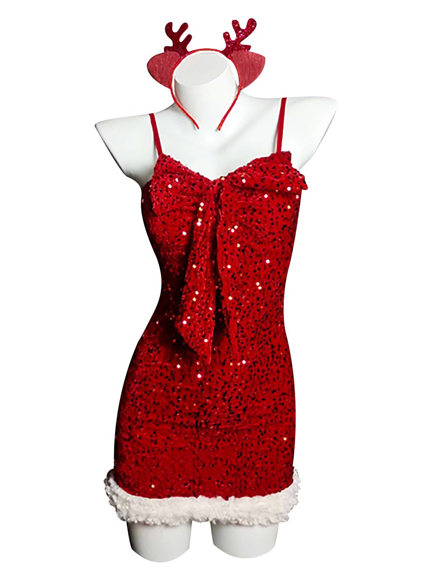 Sequins Santa Fitted Party Dress