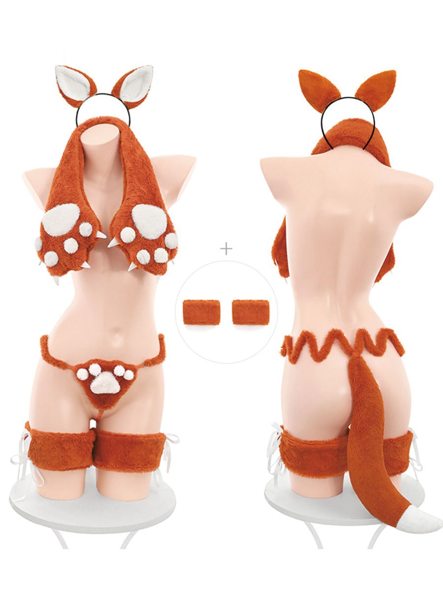 Plush Fox Paw Lingerie Set