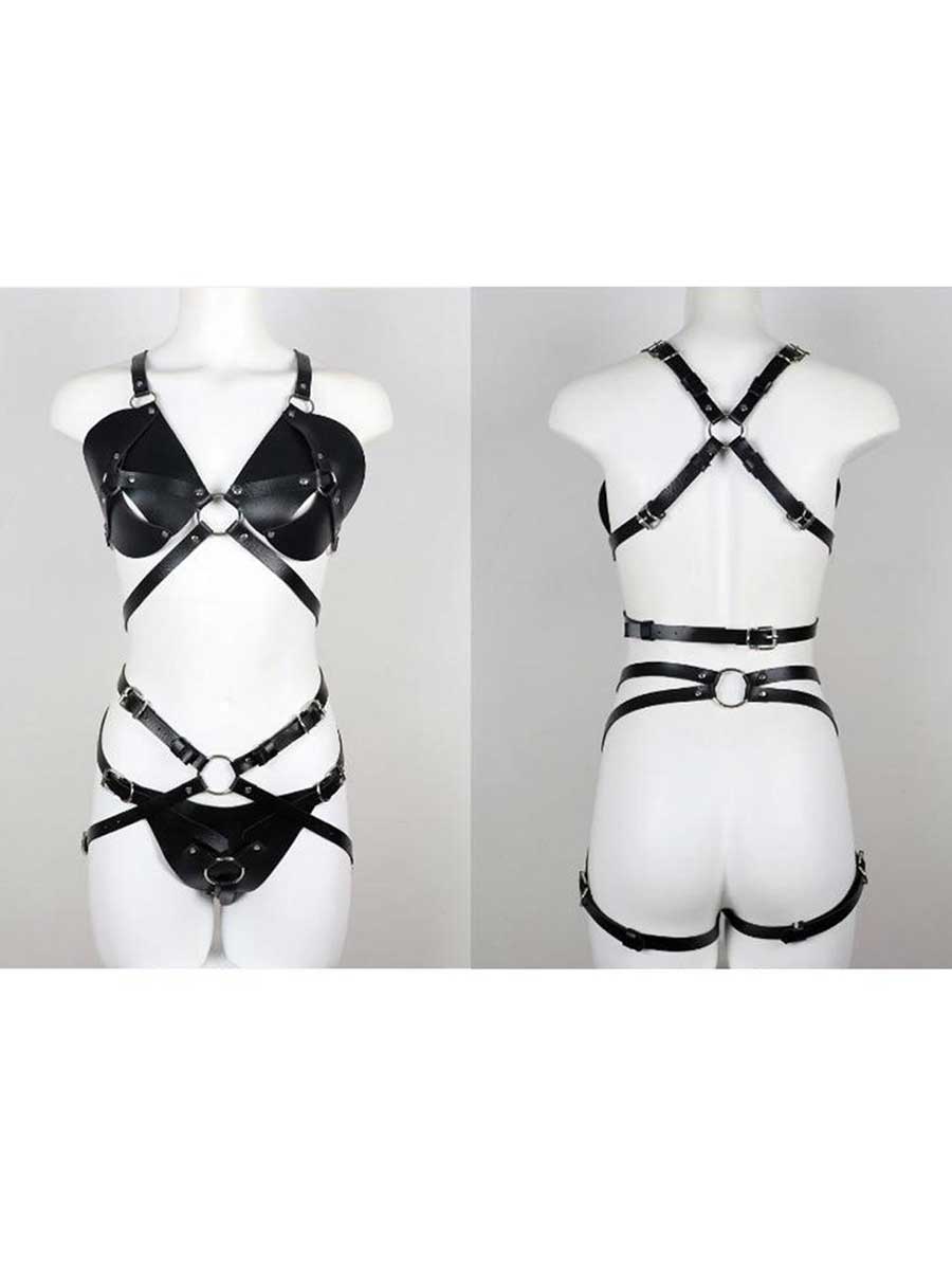 PU Leather Bra and Panty Set