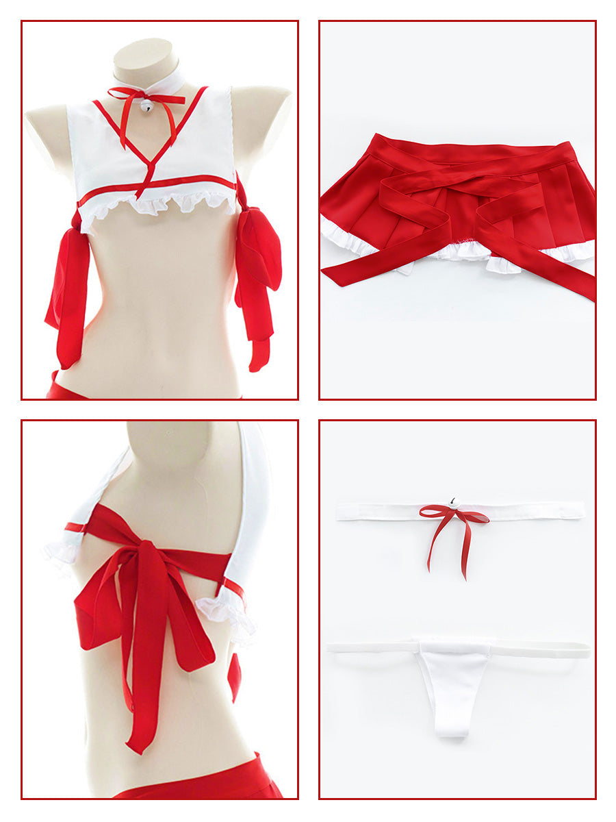 Japanese Miko Cosplay Skirt Set