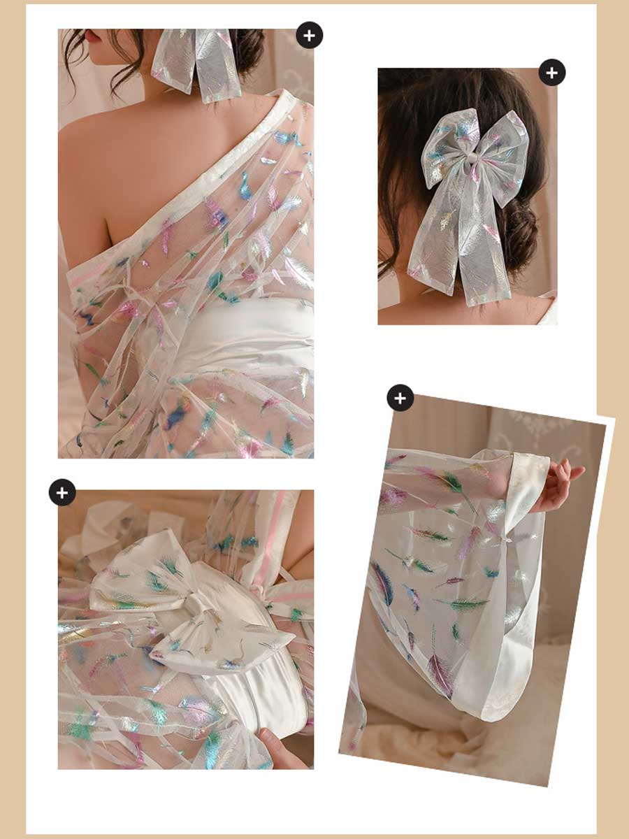 Colorful Feather Kimono Robes