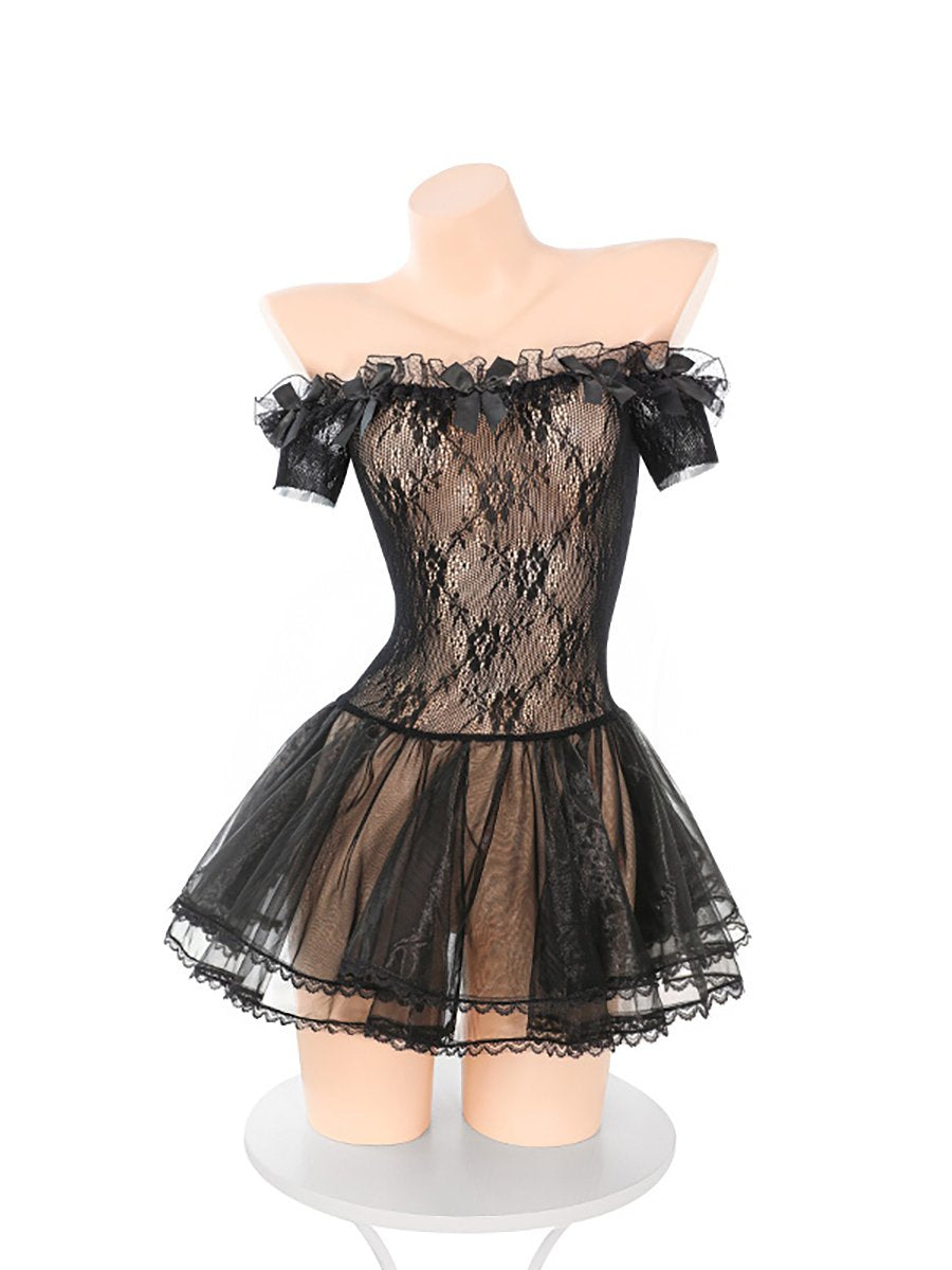 Off Shoulder Tulle Lingerie Dress