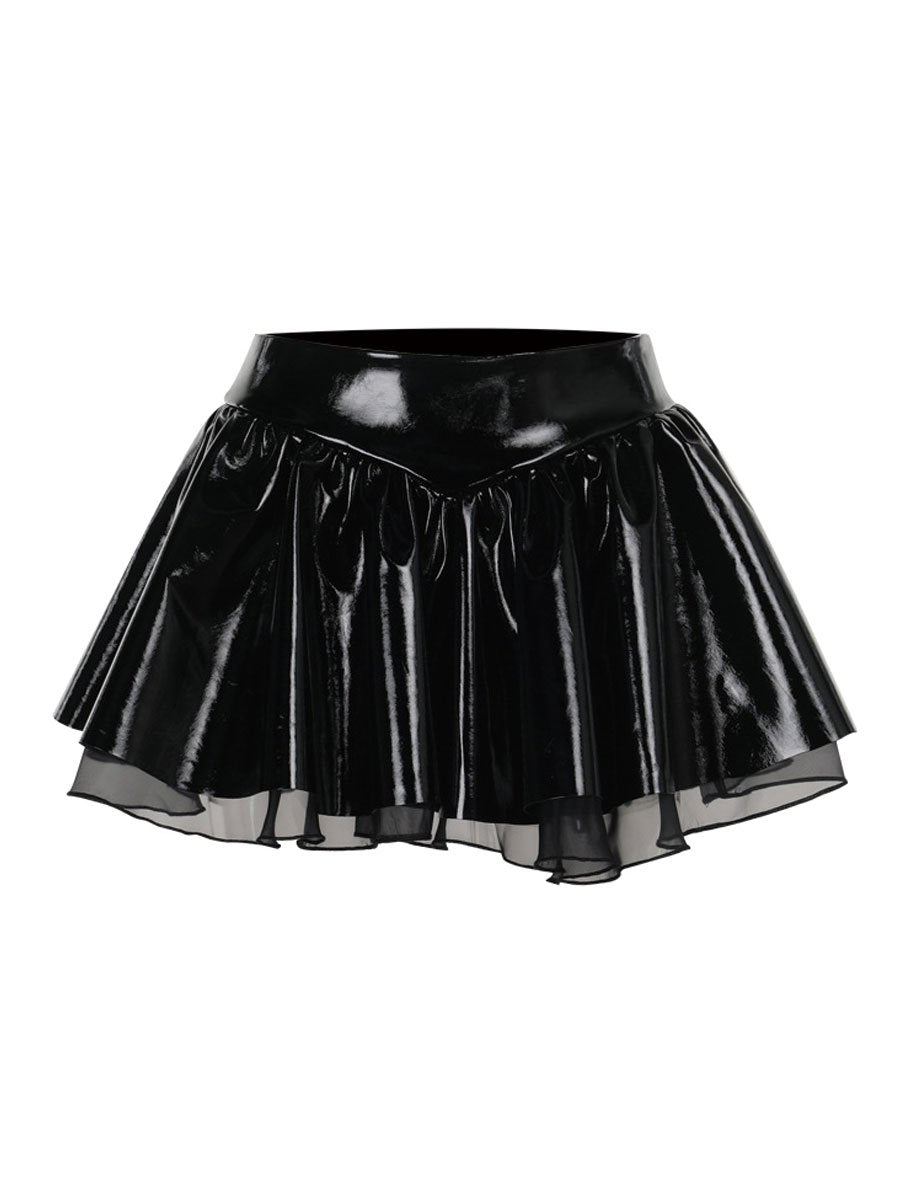 Latex Gothic Top and Skirt Set