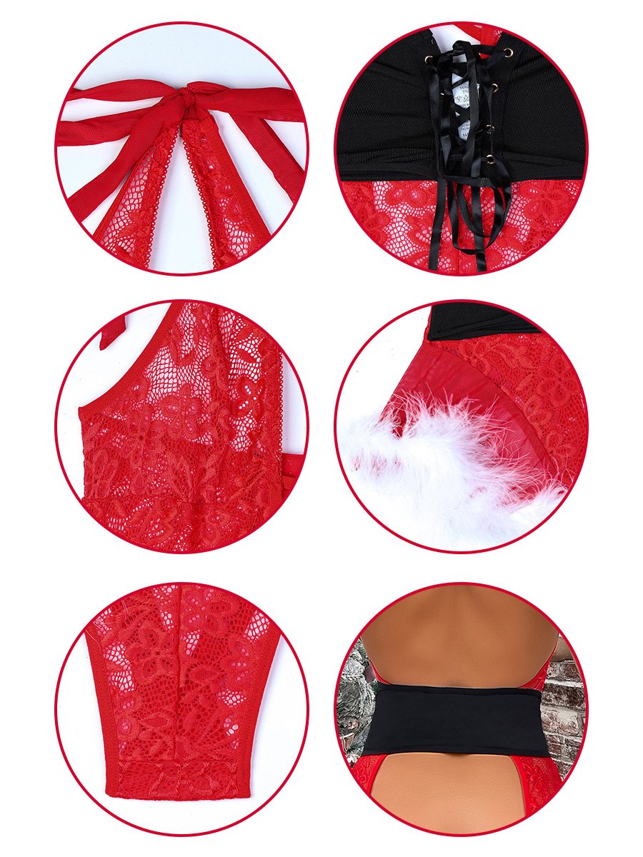 Red Mrs Claus Teddy Lingerie