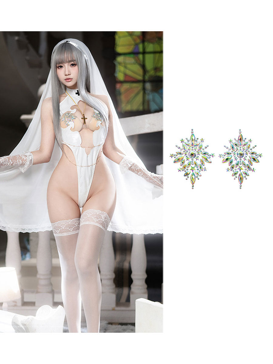Latex Cupless Nun Bodysuit