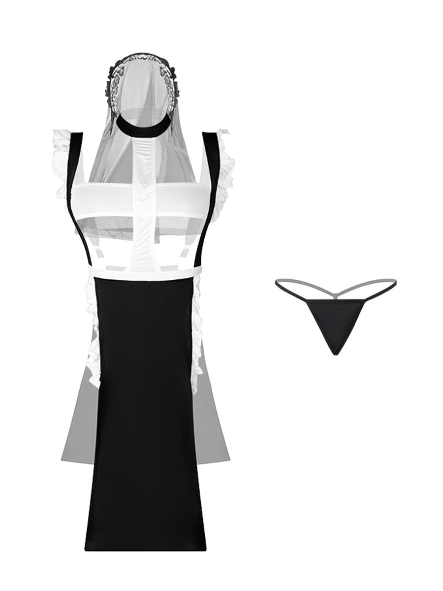 Crotchless Habit Nun Lingerie Set
