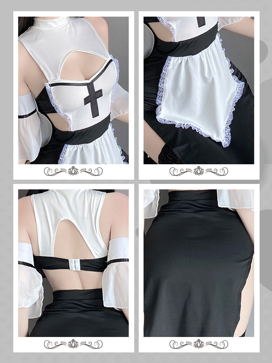 Black Nun High Slit Dress