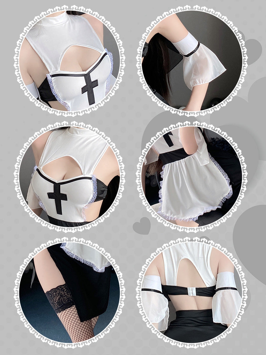 Black Nun High Slit Dress