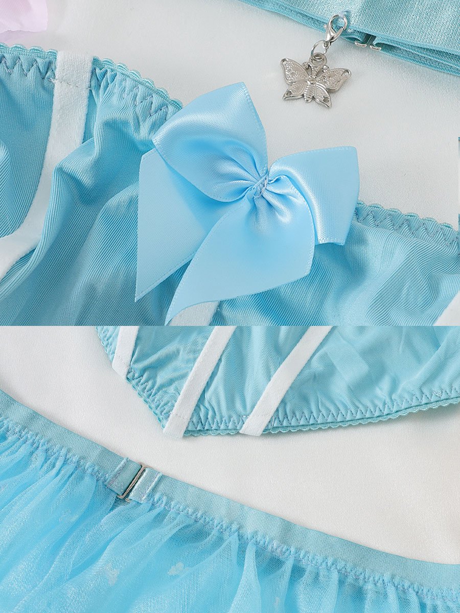 Blue Princess Strapless Top and Skirt Set