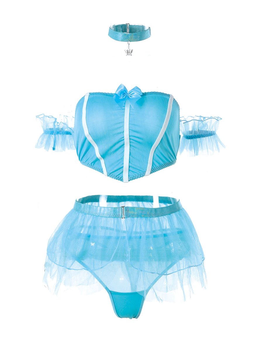 Blue Princess Strapless Top and Skirt Set