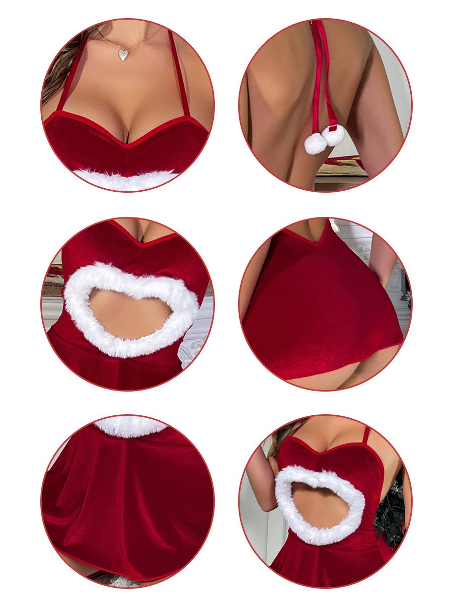 Hollow Santa Lingerie Dress