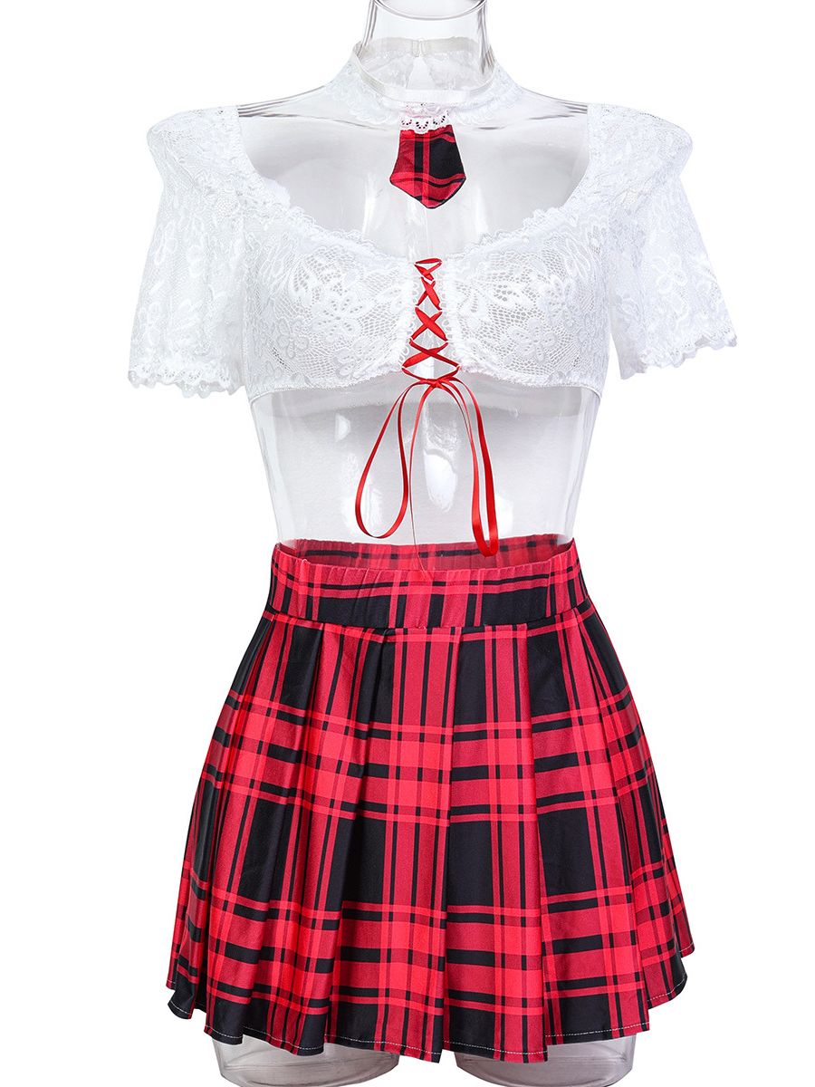 Plaid Scholastic Style Lingerie Costume