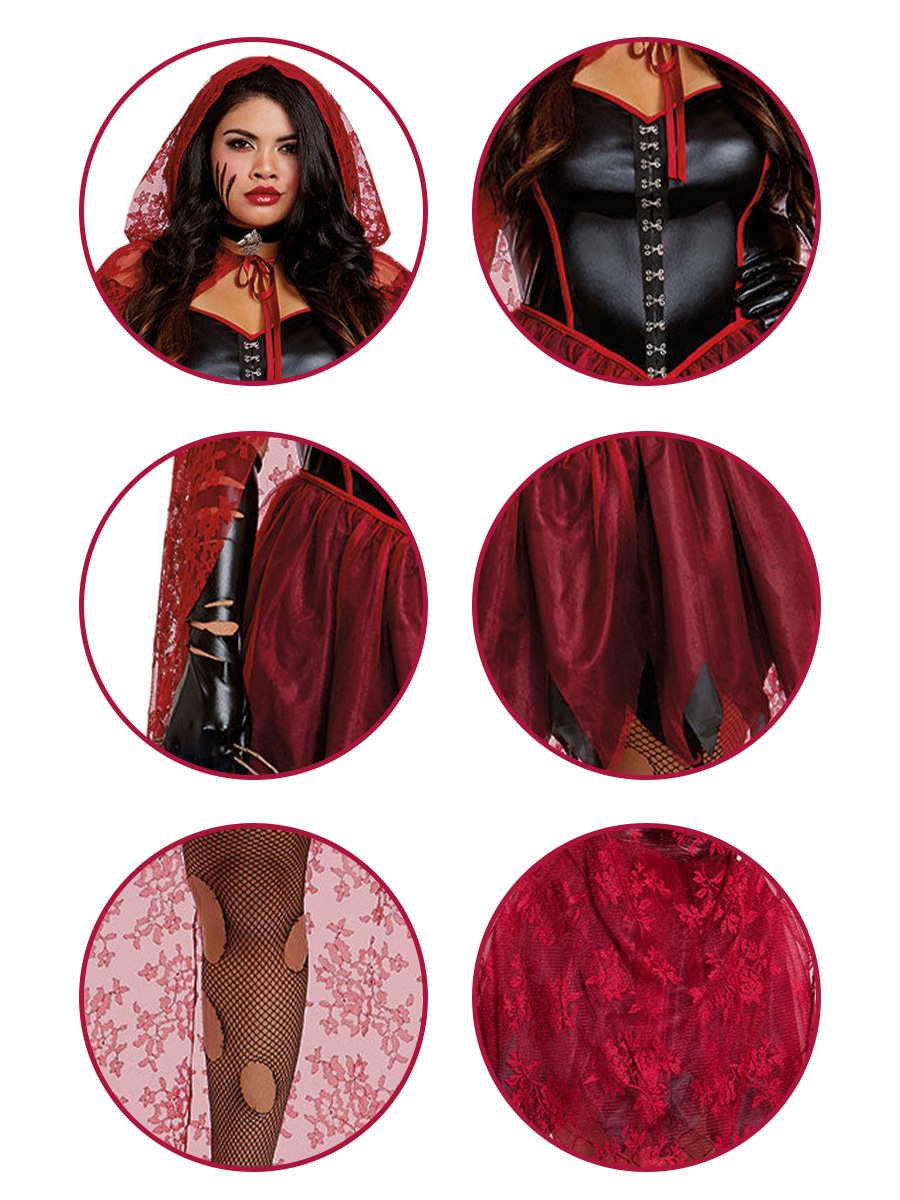 Dark Red Vampire Cosplay Outfit