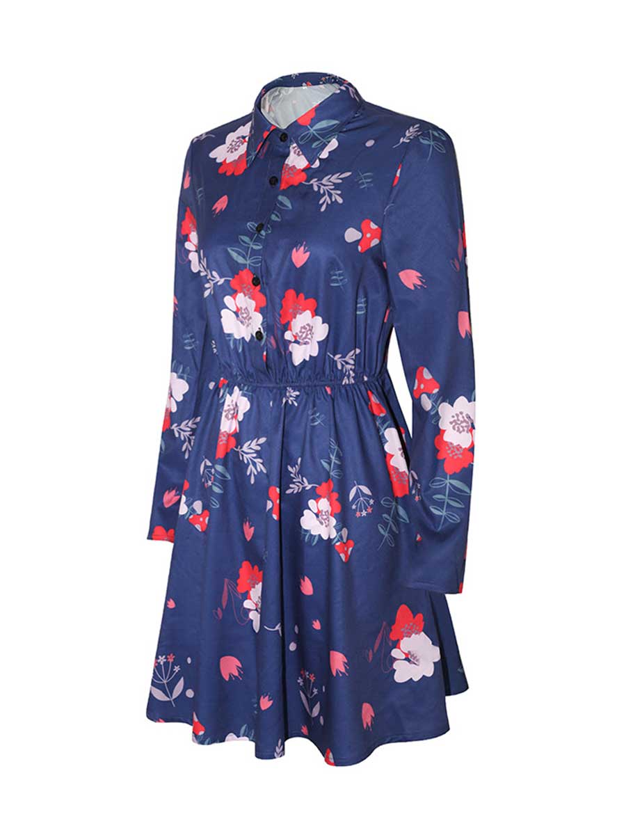 Floral Print Fancy Dress Outfit