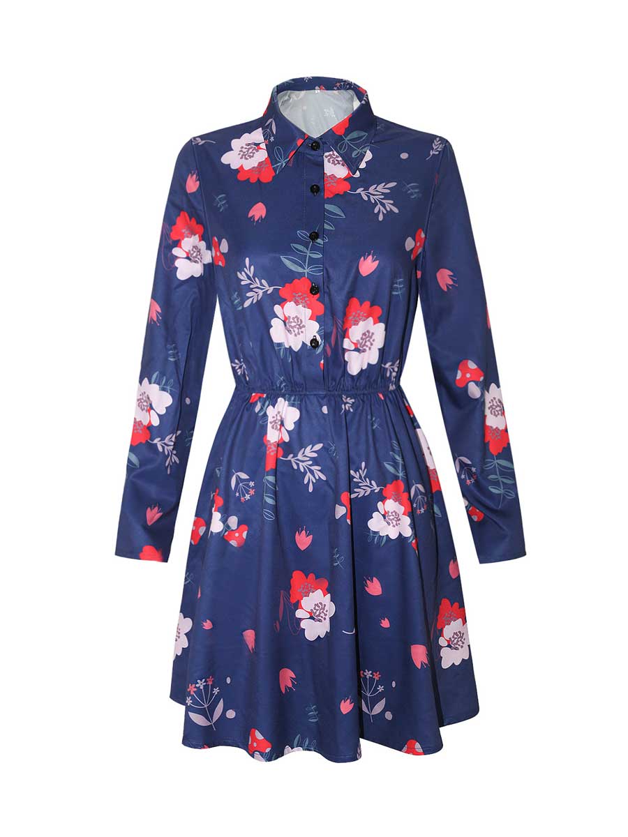 Floral Print Fancy Dress Outfit