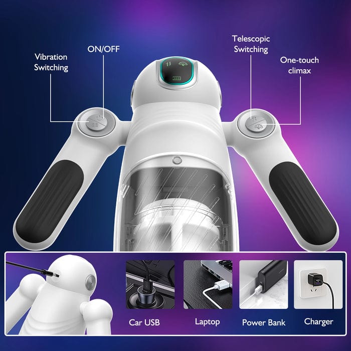 Bella Bot Robot Telescopic Vibrating Male Penis Stroker - Aroselove