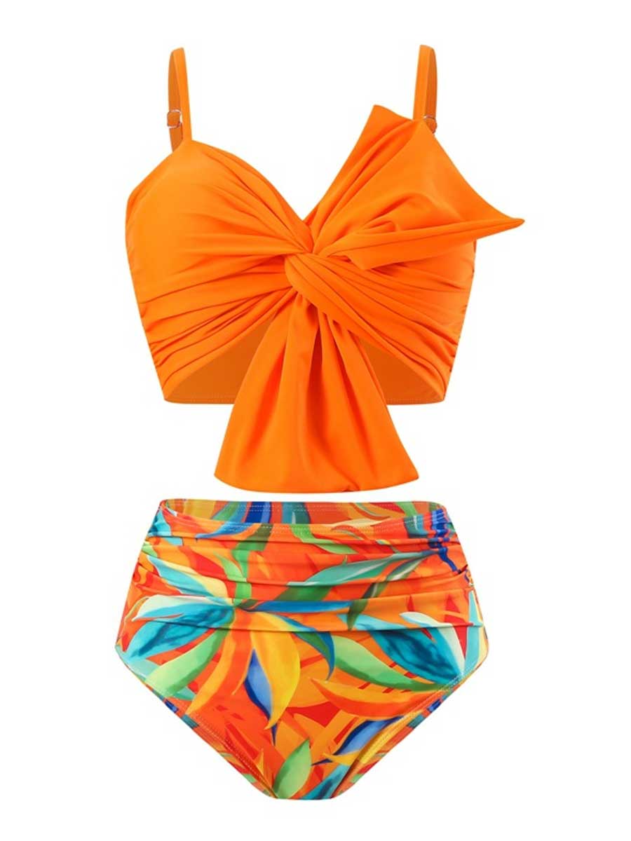 Two Piece Tropical Bikini Suit