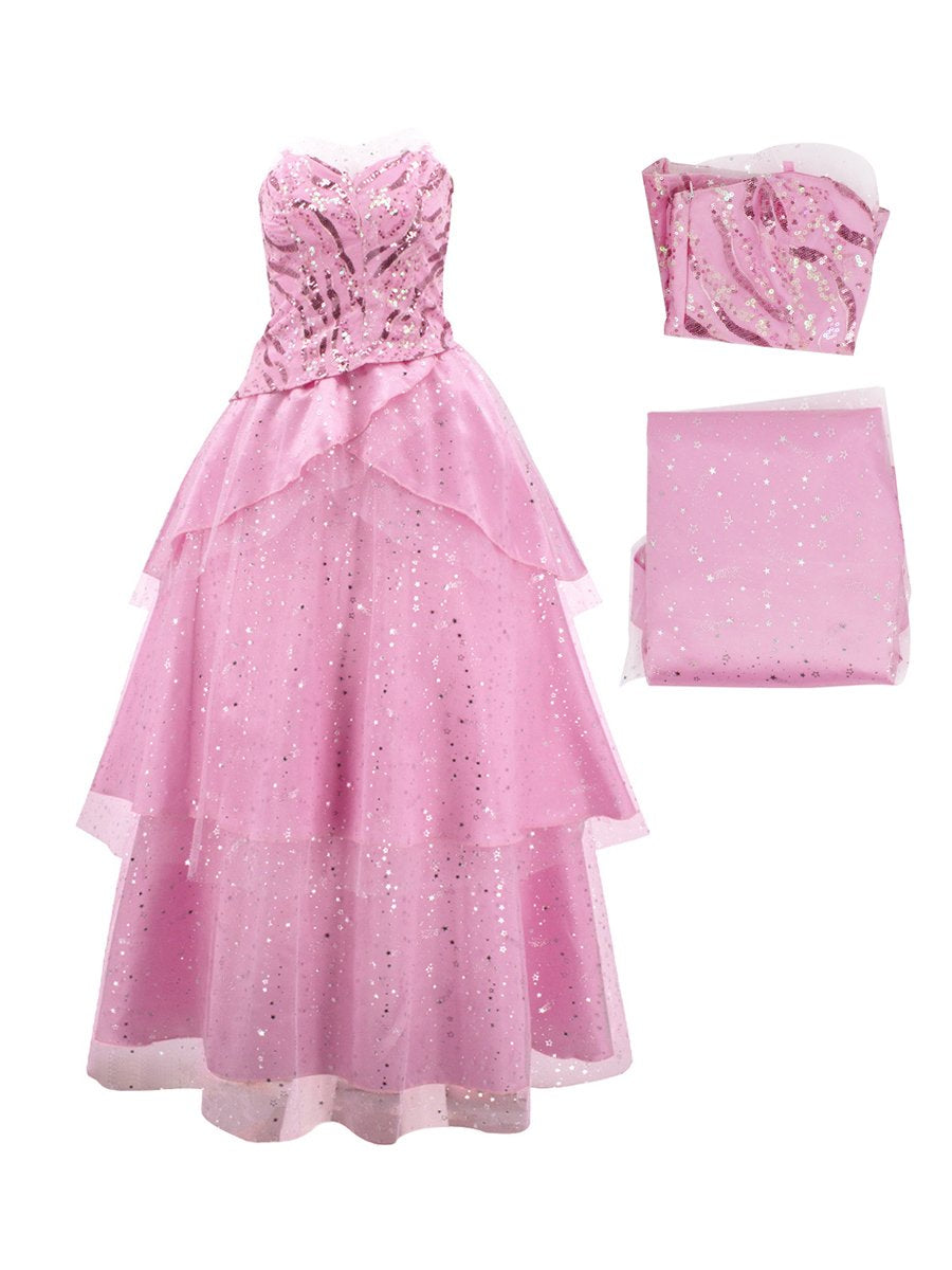 Glinda Pink Sequins Top and Tulle Skirt