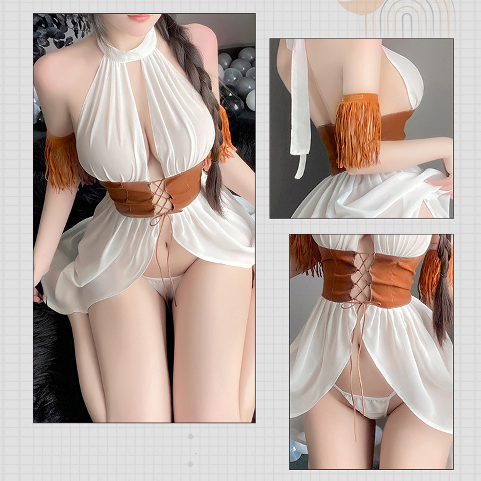 Yomorio White Halter Babydoll Set - Sexy Lingerie for Special Nights