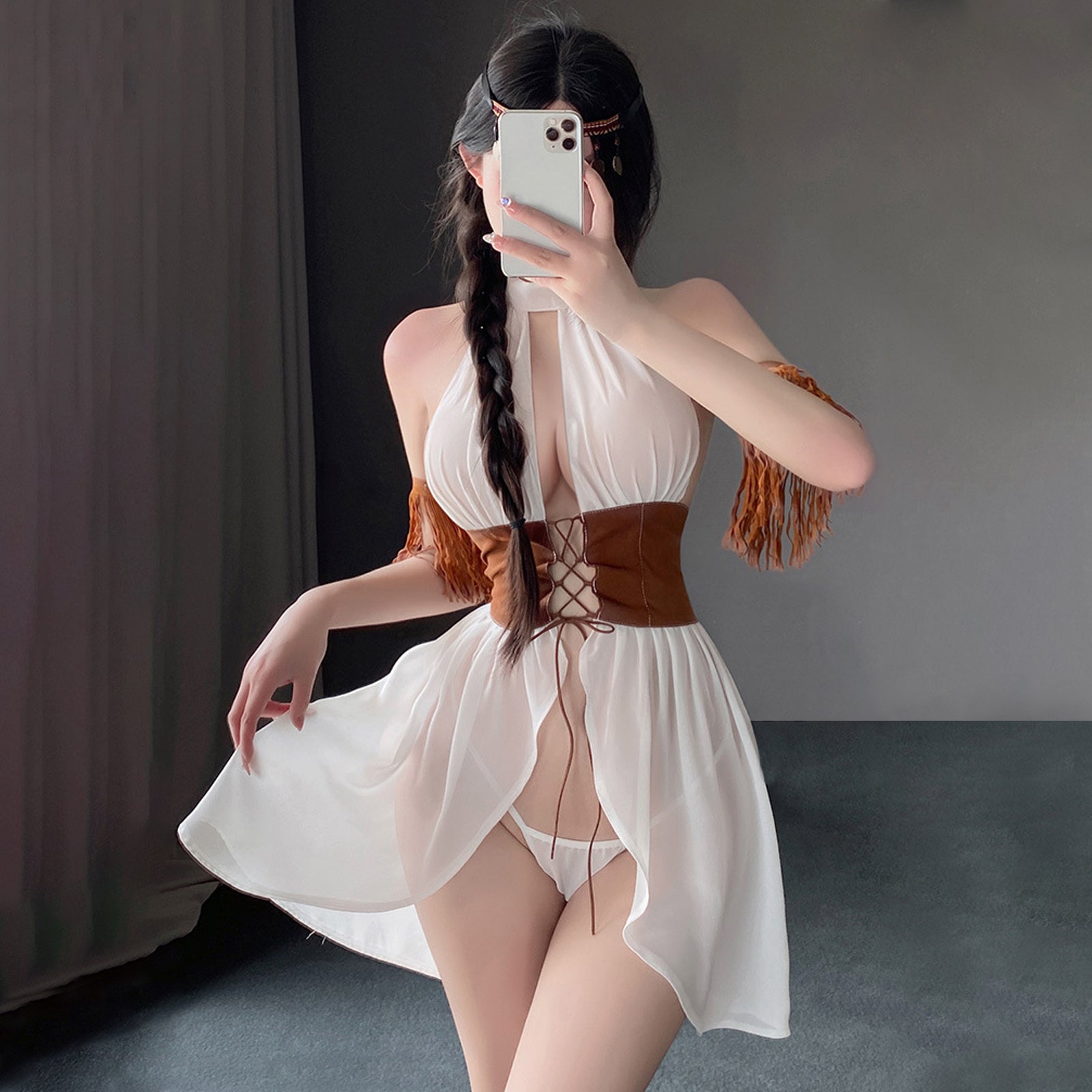 Yomorio White Halter Babydoll Set - Sexy Lingerie for Special Nights