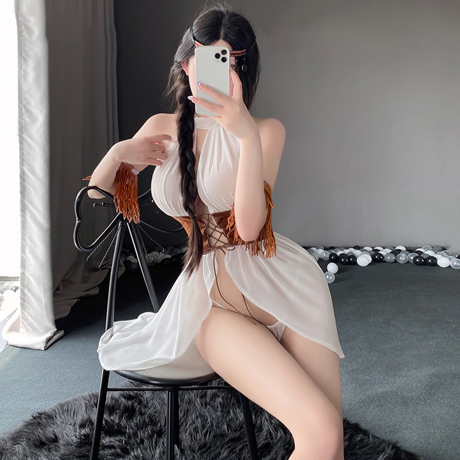 Yomorio White Halter Babydoll Set - Sexy Lingerie for Special Nights