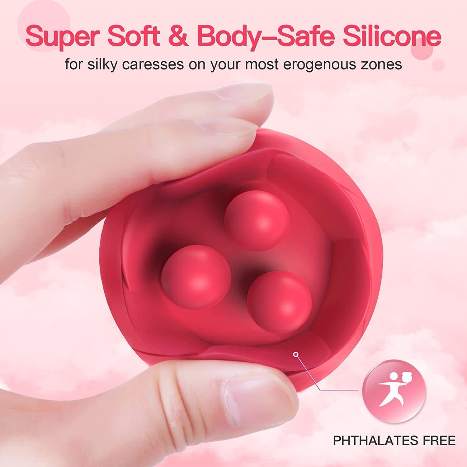 Aroselove - S475 Three Pistils Tongue Kneading And Vibrating Rose Toy - Aroselove