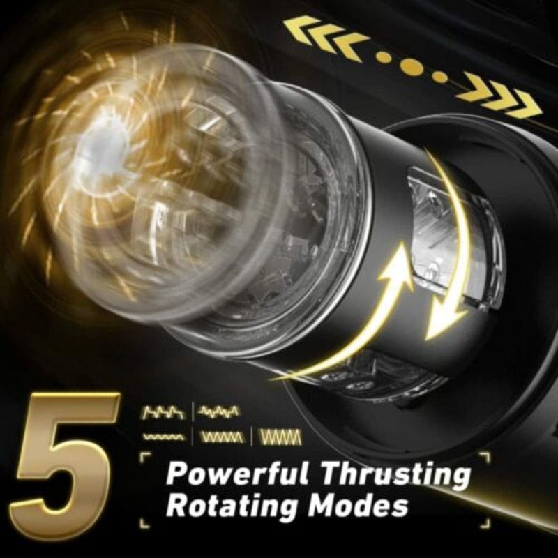 Aroselove - Black Panda Adams 5 Sucking 5 Telescoping 10 Vibrating Oral Sex Masturbation Cup - Aroselove