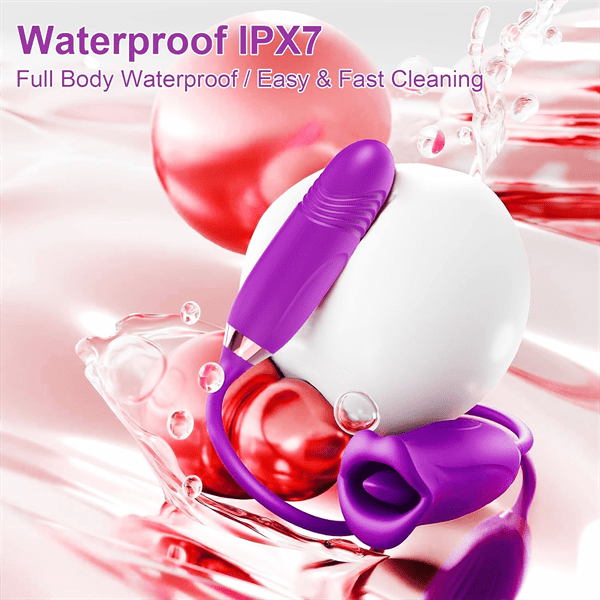 Aroselove - Rose Muncher Rose Kiss Tongue Vibrator With Thrusting Dildo Vibrator - Aroselove