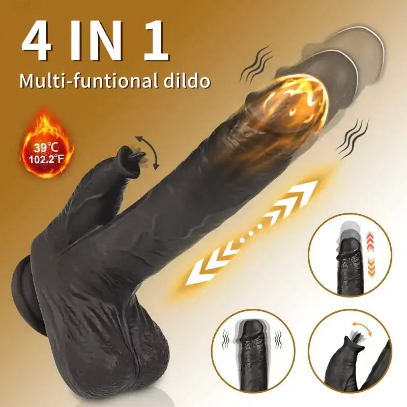 【1:1 Lifelike Upgraded Licking Dildo】Swing Thrusting Vibrator with Heating Modes Adult Toys