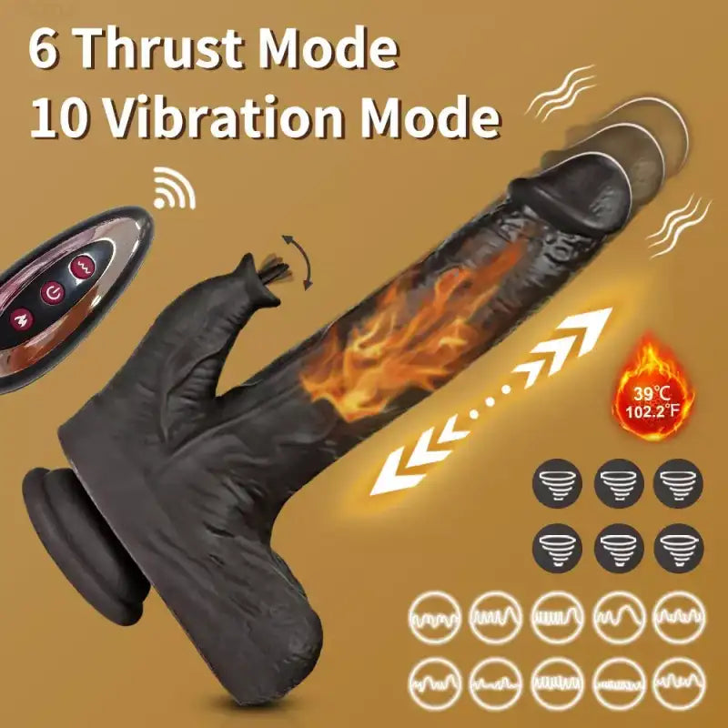 【1:1 Lifelike Upgraded Licking Dildo】Swing Thrusting Vibrator with Heating Modes Adult Toys