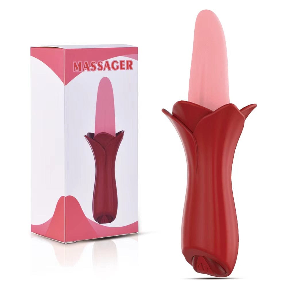 Aroselove - Rose Tongue Vibrating Stick Vaginal Licking Clitoris Stimulator - Aroselove