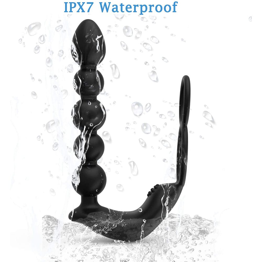 Aroselove - Butt Plug Anal with Penis Ring Rechargeable Vibrator Waterproof Prostate Massager - Aroselove