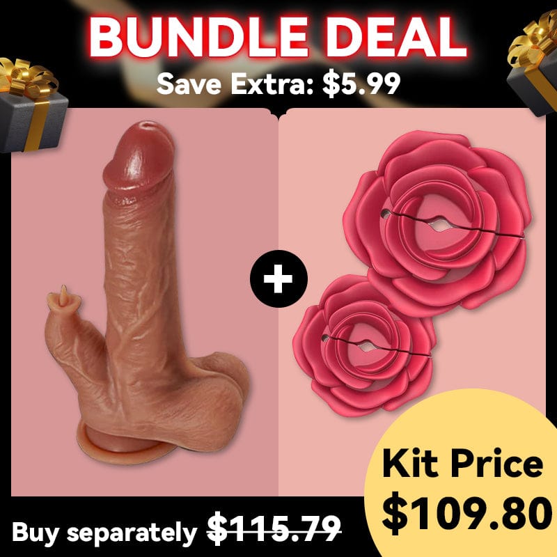 Aroselove - Reed 9 Vibrating Tongue Licking 3 Thrusting & Swing Heating 8.67 Inch Realistic Dildo - Aroselove