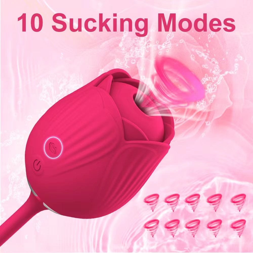 Aroselove - Rose Toy Vibrator Female Telescopic Egg Jumping Tongue Licker Sex Toys - Aroselove