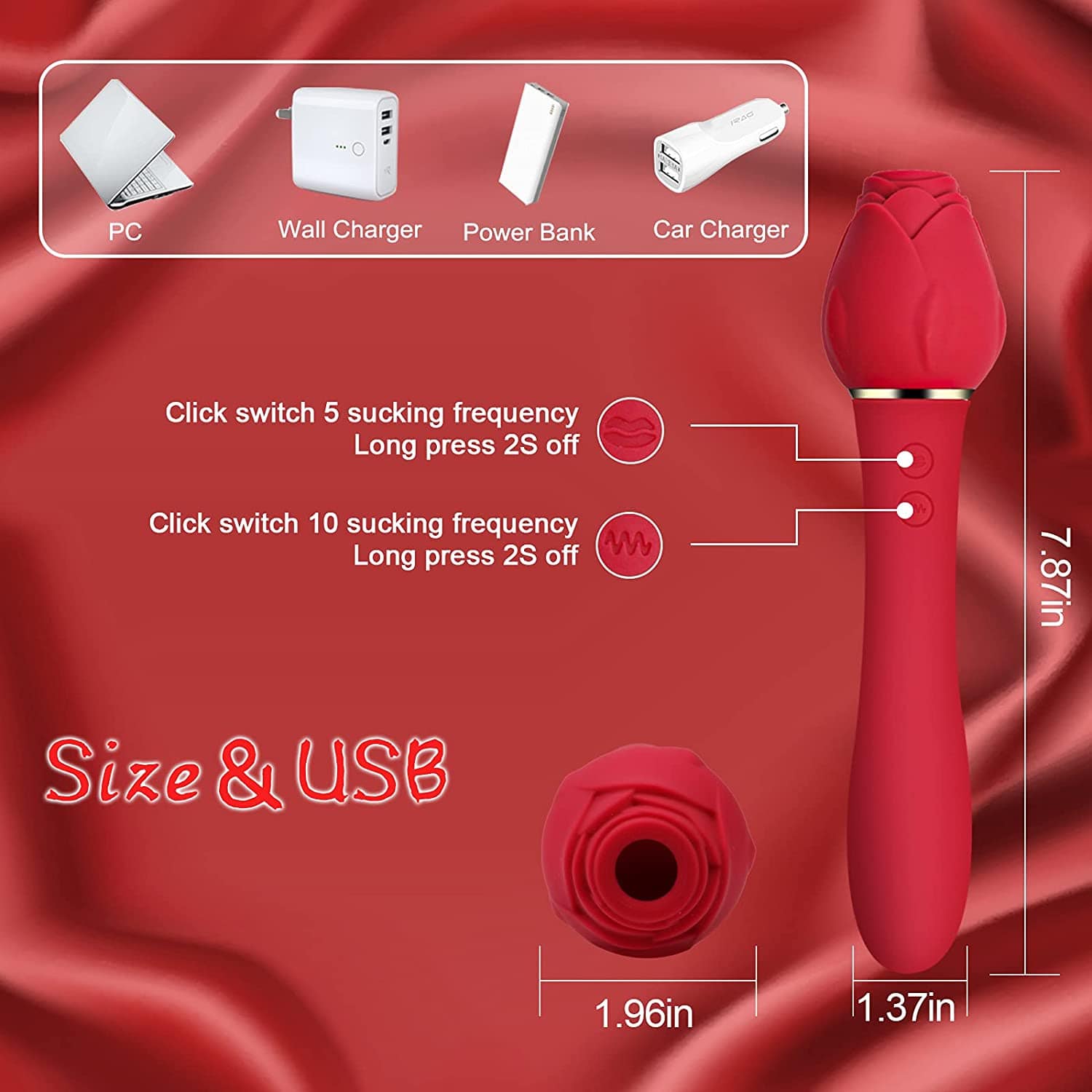 Aroselove - Rose Sucking G Spot Vibrator Clit Sucker Nipple Dildo Rabbit - Aroselove