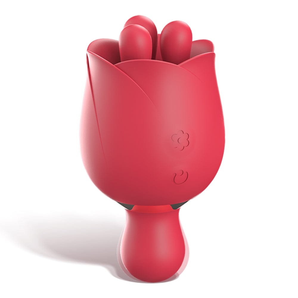 Aroselove - 2 In 1 Rose Vibrator Sex Toy Clitoral Clit Tongue Licking Vibrator - Aroselove