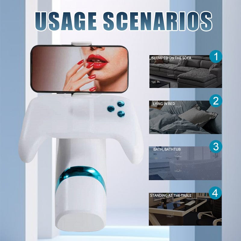 Aroselove - Game Cup Pro Heating Thrusting Vibrating Penis Stroker With Handles And Phone Holder - Aroselove