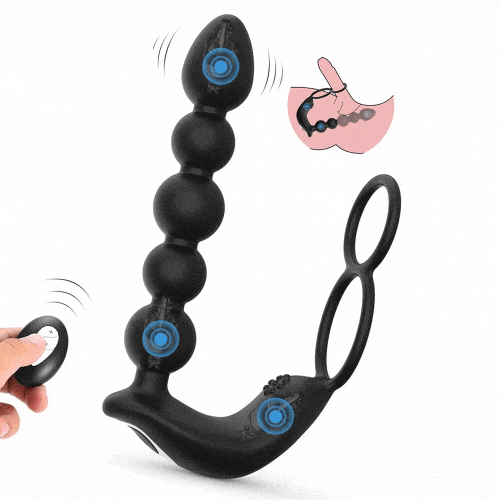 Aroselove - Butt Plug Anal with Penis Ring Rechargeable Vibrator Waterproof Prostate Massager - Aroselove