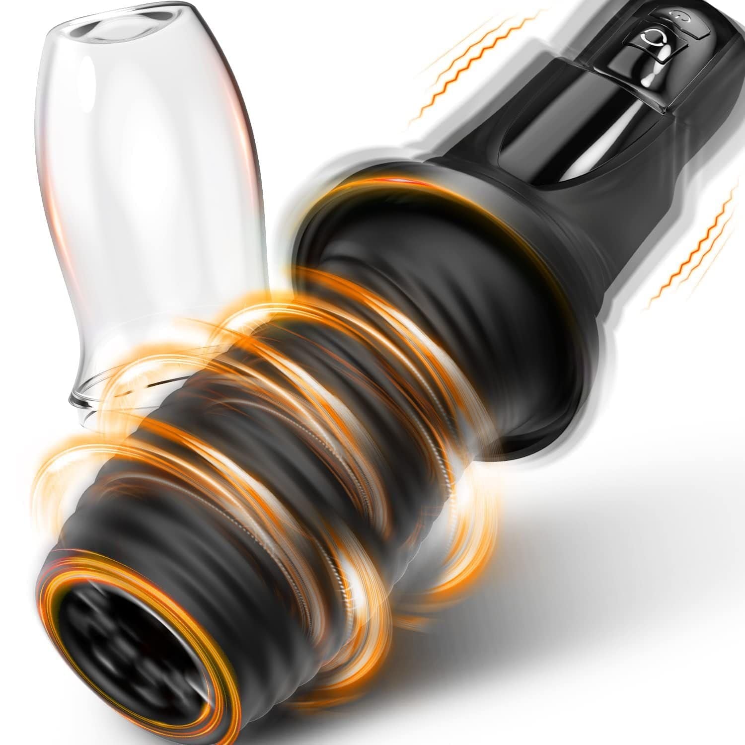 Aroselove - Gawk Gawk Black (With Cover) Tivino Rotating Vibration Male Masturbation Cup - Aroselove