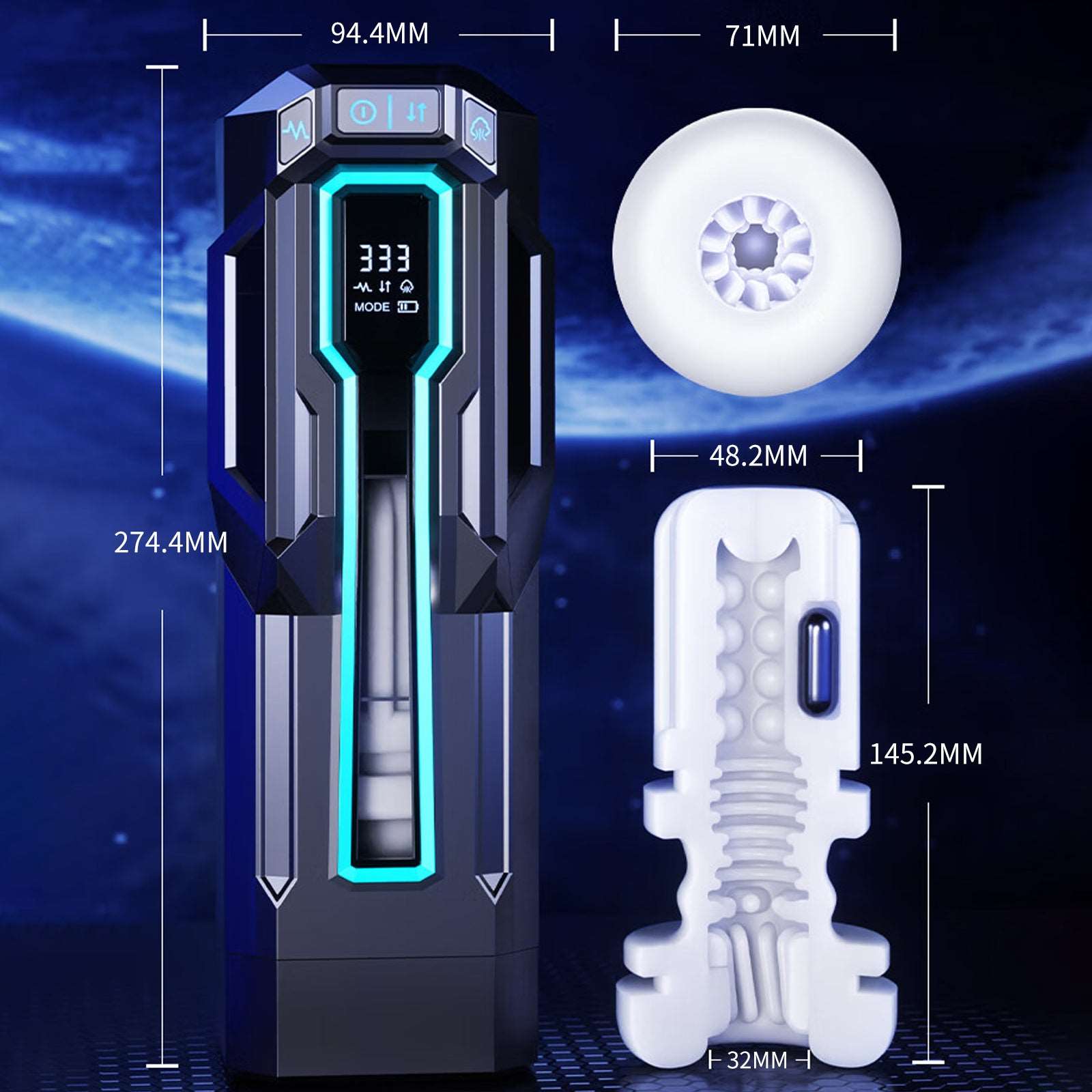 Aroselove - 3-in-1 Telescopic Sucking Vibrating Deepthroat Male Masturbator