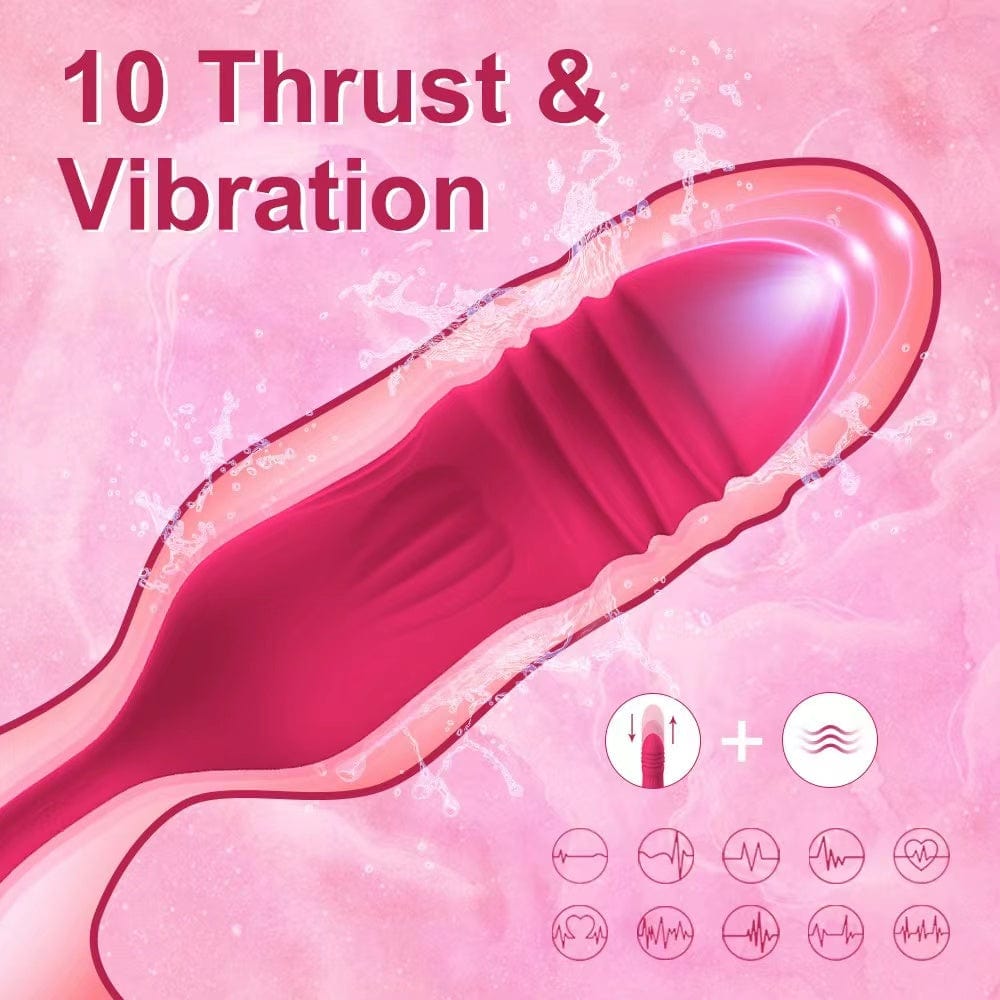 Aroselove - Rose Toy Vibrator Female Telescopic Egg Jumping Tongue Licker Sex Toys - Aroselove