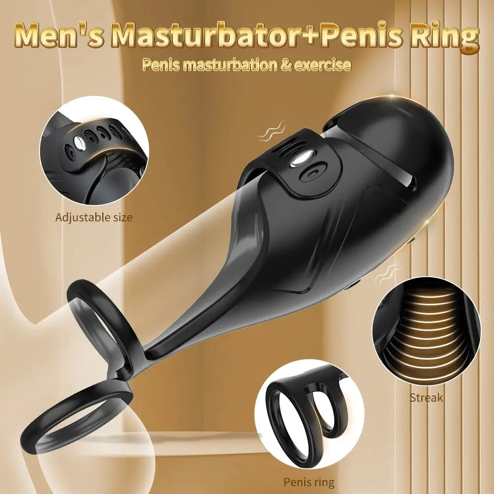 3-in-1 Glans Trainer Masturbation Cup with Penis Ring