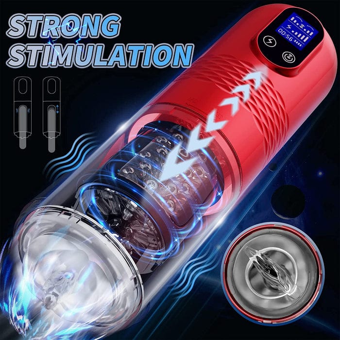 Aroselove - Strong stimulation Innovative Motors Telescoping LCD Display Masturbator - Aroselove
