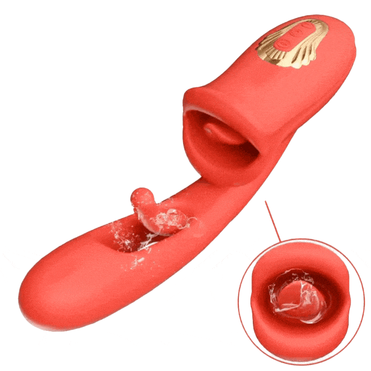 Rose Muncher 3 In 1 Rose Hollowed Out Kiss Tongue Vibrator - Aroselove