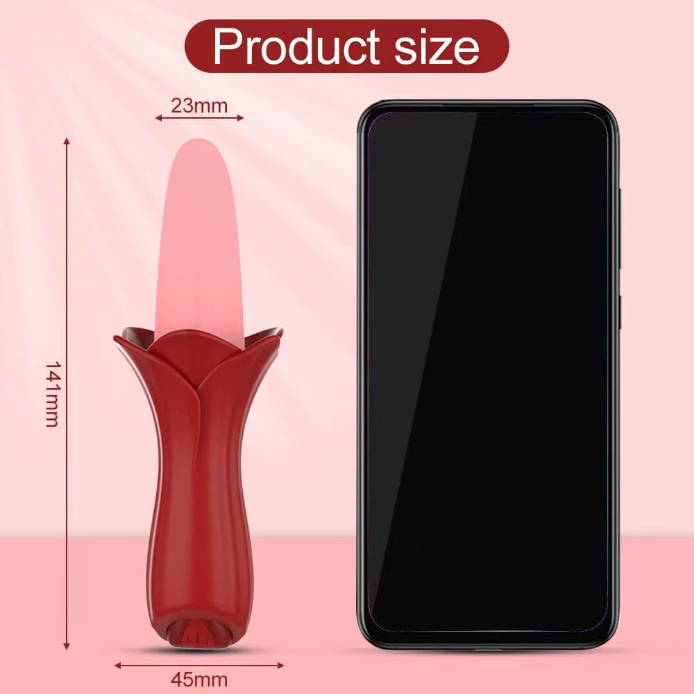 Aroselove - Rose Tongue Vibrating Stick Vaginal Licking Clitoris Stimulator - Aroselove
