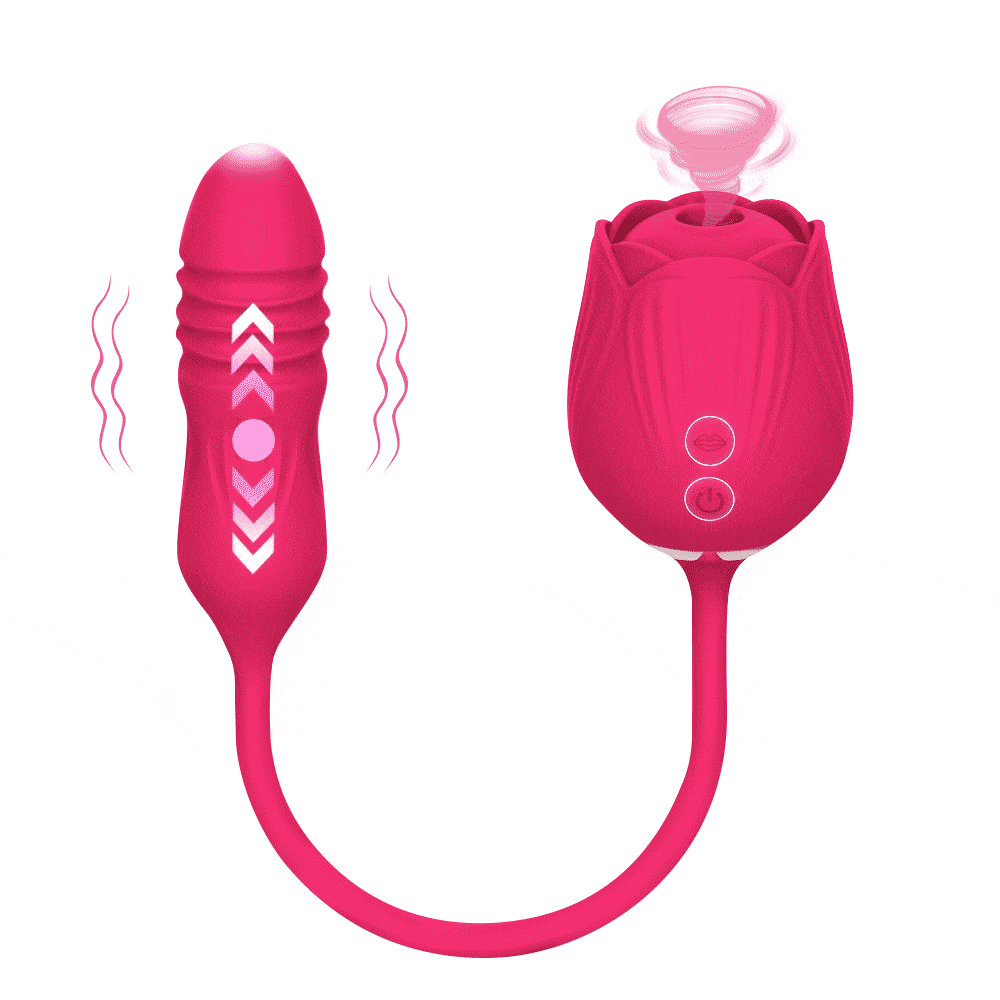 Aroselove - Rose Toy Vibrator Female Telescopic Egg Jumping Tongue Licker Sex Toys - Aroselove