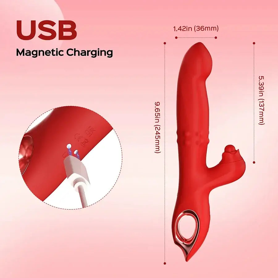 Liliana  C 4 In 1 Tapping Wiggling G-spot Vibrator With Rolling Beads