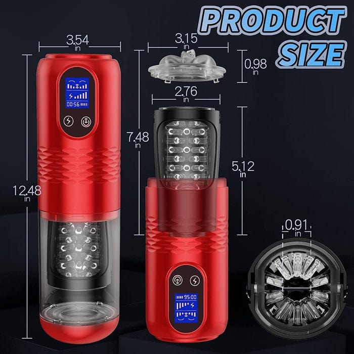 Aroselove - Strong stimulation Innovative Motors Telescoping LCD Display Masturbator - Aroselove