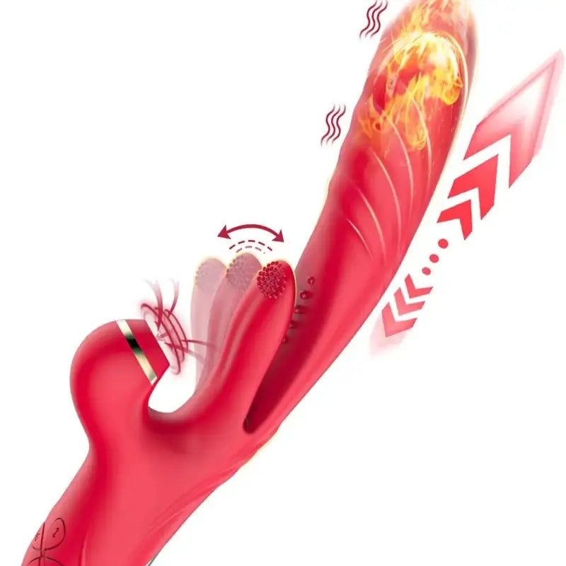 5 IN 1 Thrusting Vibrator with Licking, Vibration, Warming & Clit Tapping