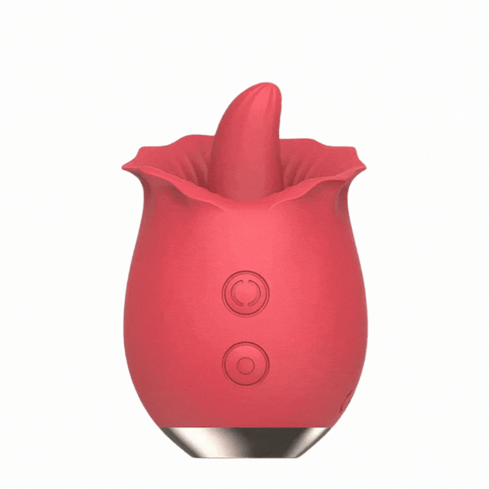 Aroselove - Powerful Rose Toy Vibrator With Tongue Licking Oral Nipple Clit Clitoris Stimulator - Aroselove